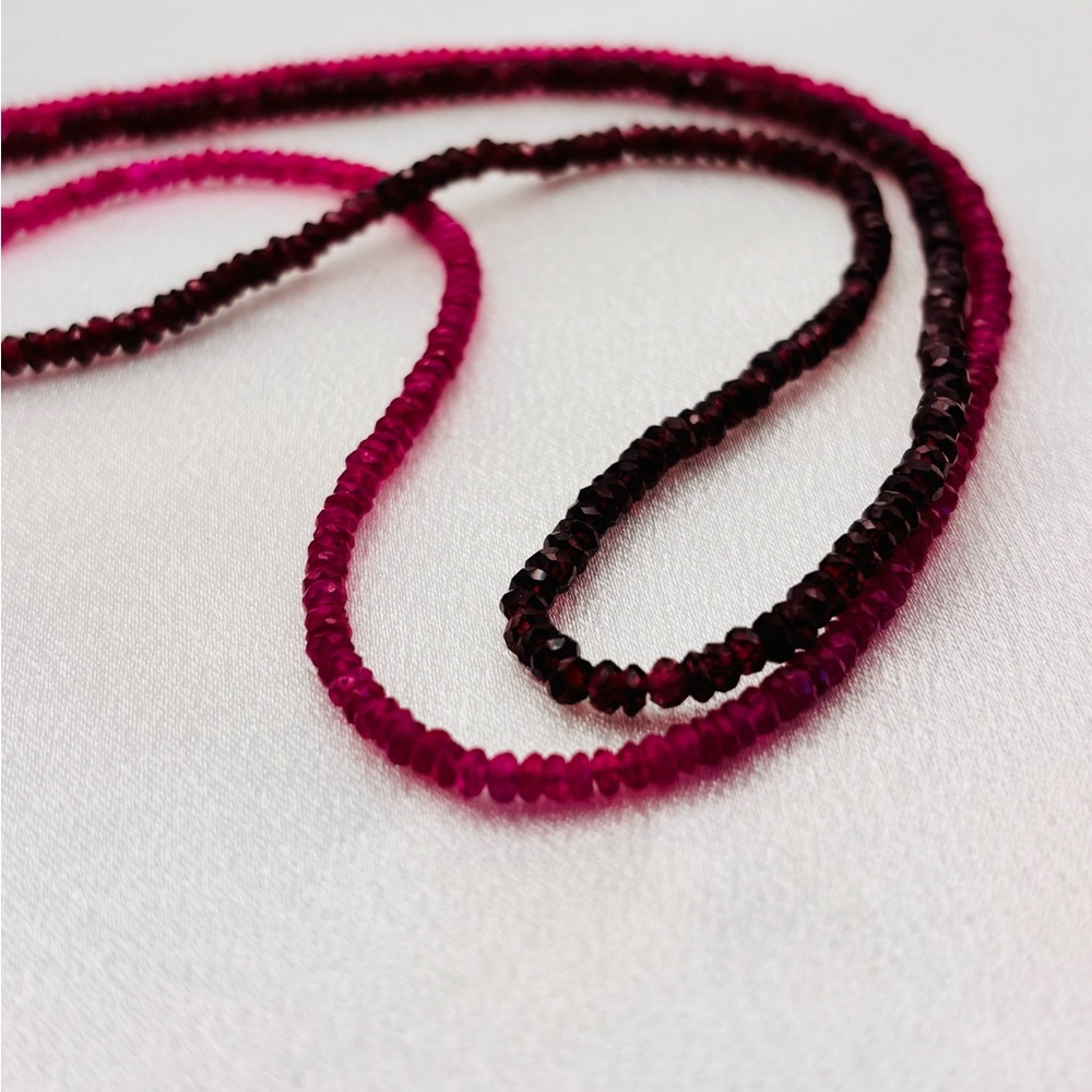 Ruby and garnet faceted Necklace - Picture 4 of 4